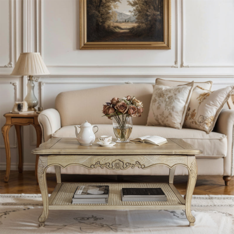 French Provincial Louis Square Coffee & Tea Table